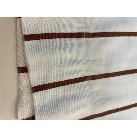 Melanie Lyne White and Brown Striped Wide Leg Summer Pull on Pants Trouser SZ 6 - Picture 10 of 12